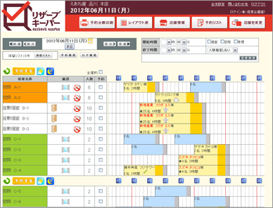 リザーブキーパー Ver1.5 画面イメージ